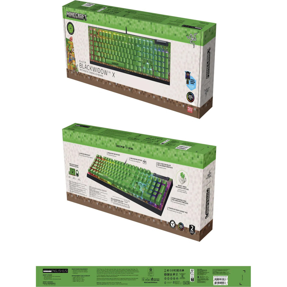 Клавіатура Razer BlackWidow V4 X Minecraft Edition
