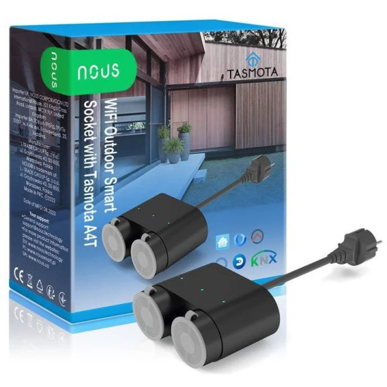 Розумна розетка NOUS A4T WiFi with Tasmota вулична