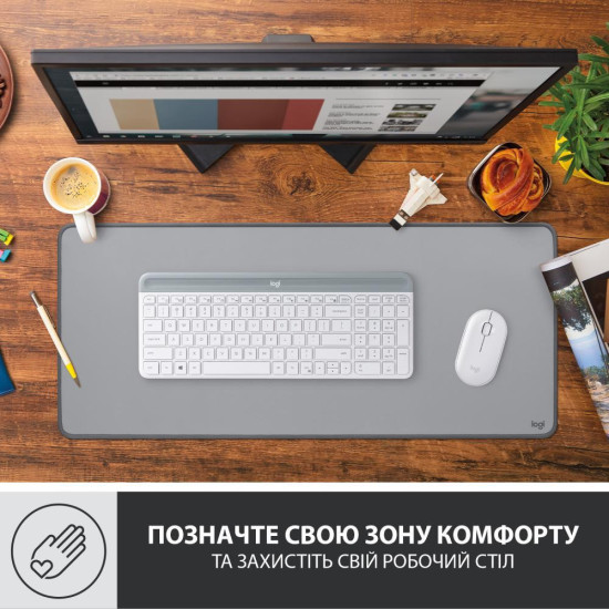 Килимок для миші Logitech Desk Mat Studio Series Mid Grey