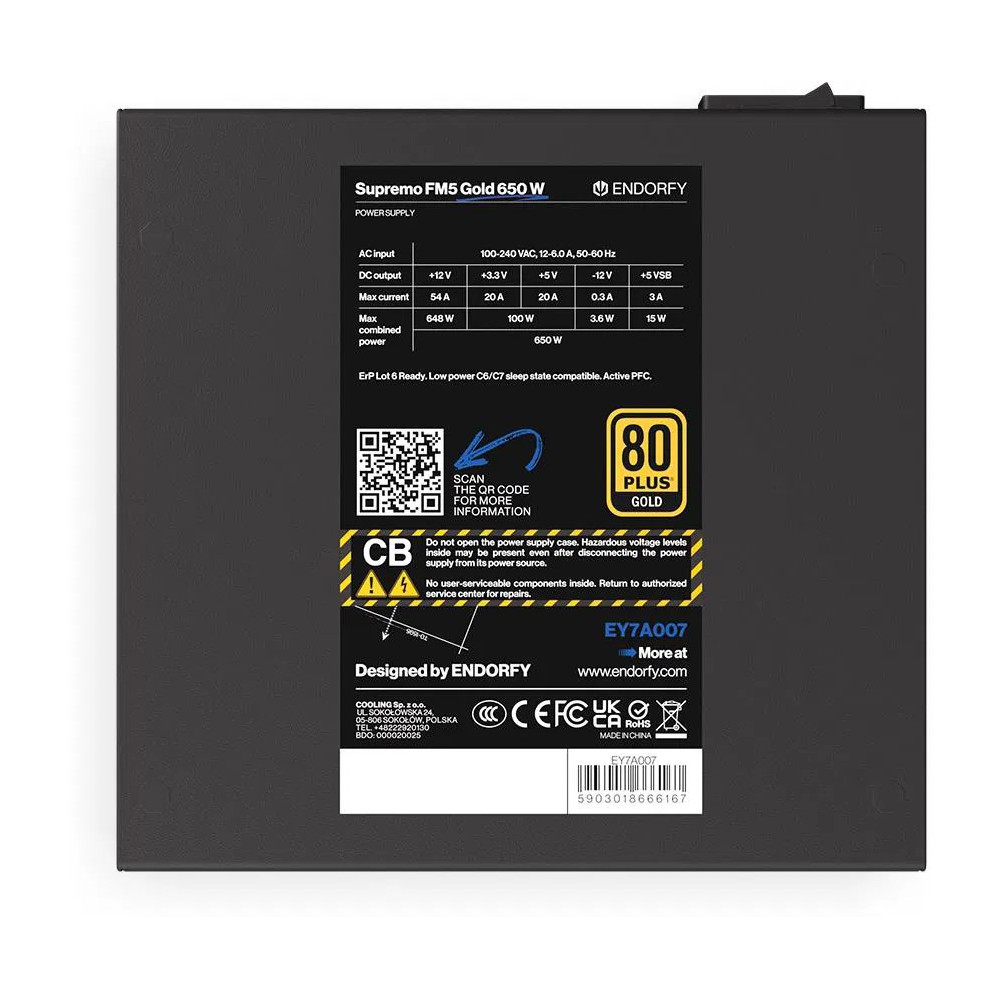 Napájací zdroj Endorfy Supremo FM5 Gold 750W